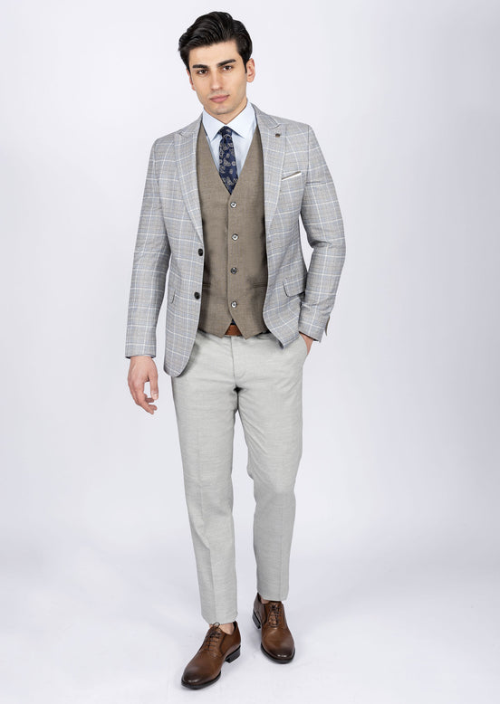 Light Blue Three-Piece Suit