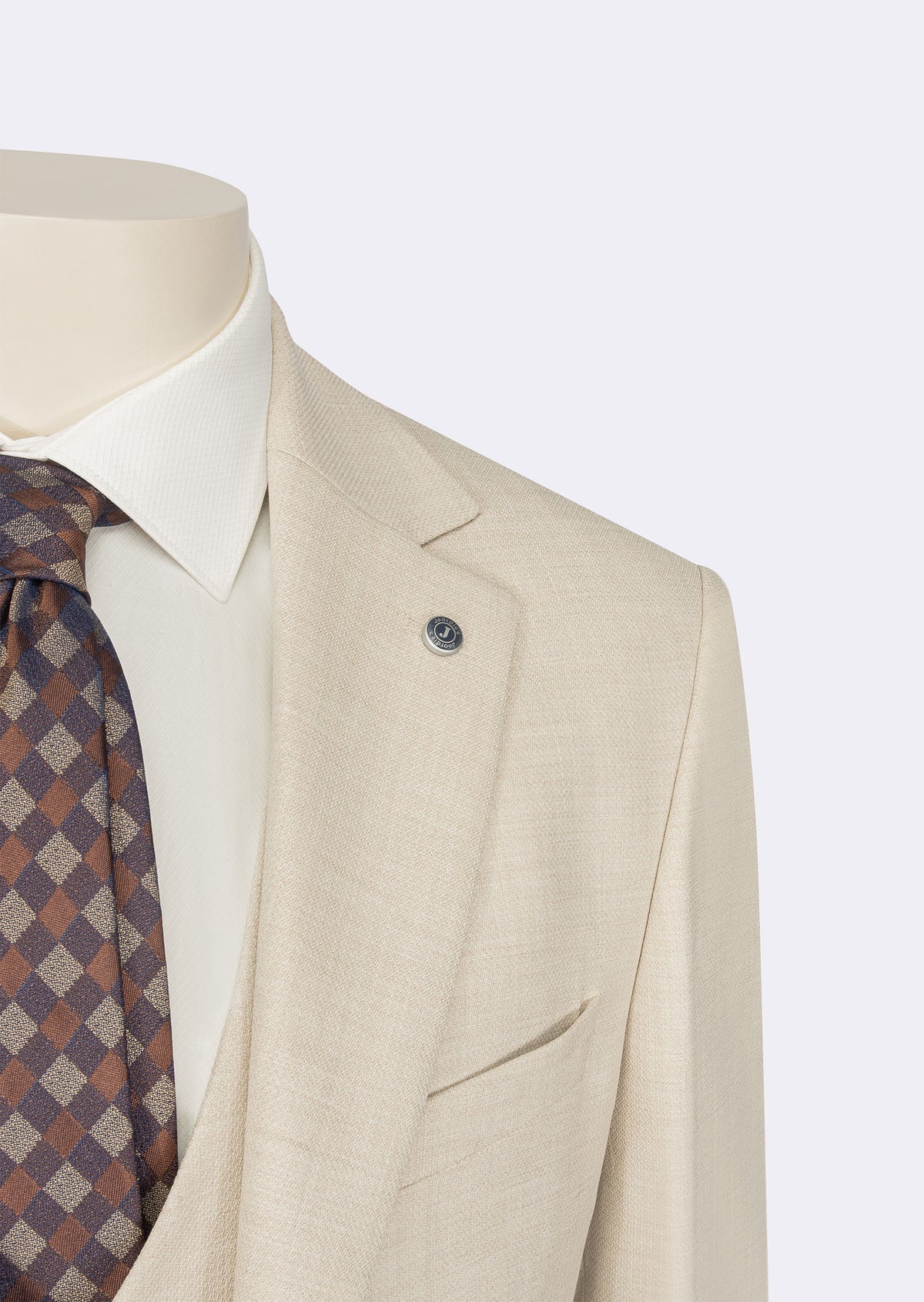 Beige Three-Piece Suit