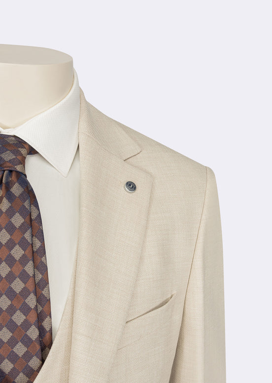 Beige Three-Piece Suit