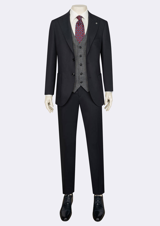Dark Navy Three-Piece Suit