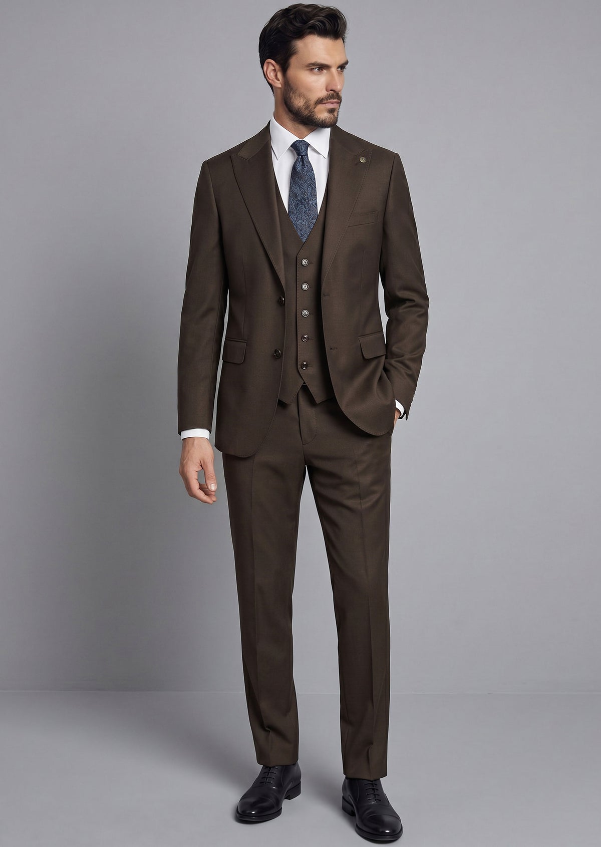 Brown Three-Piece Suit