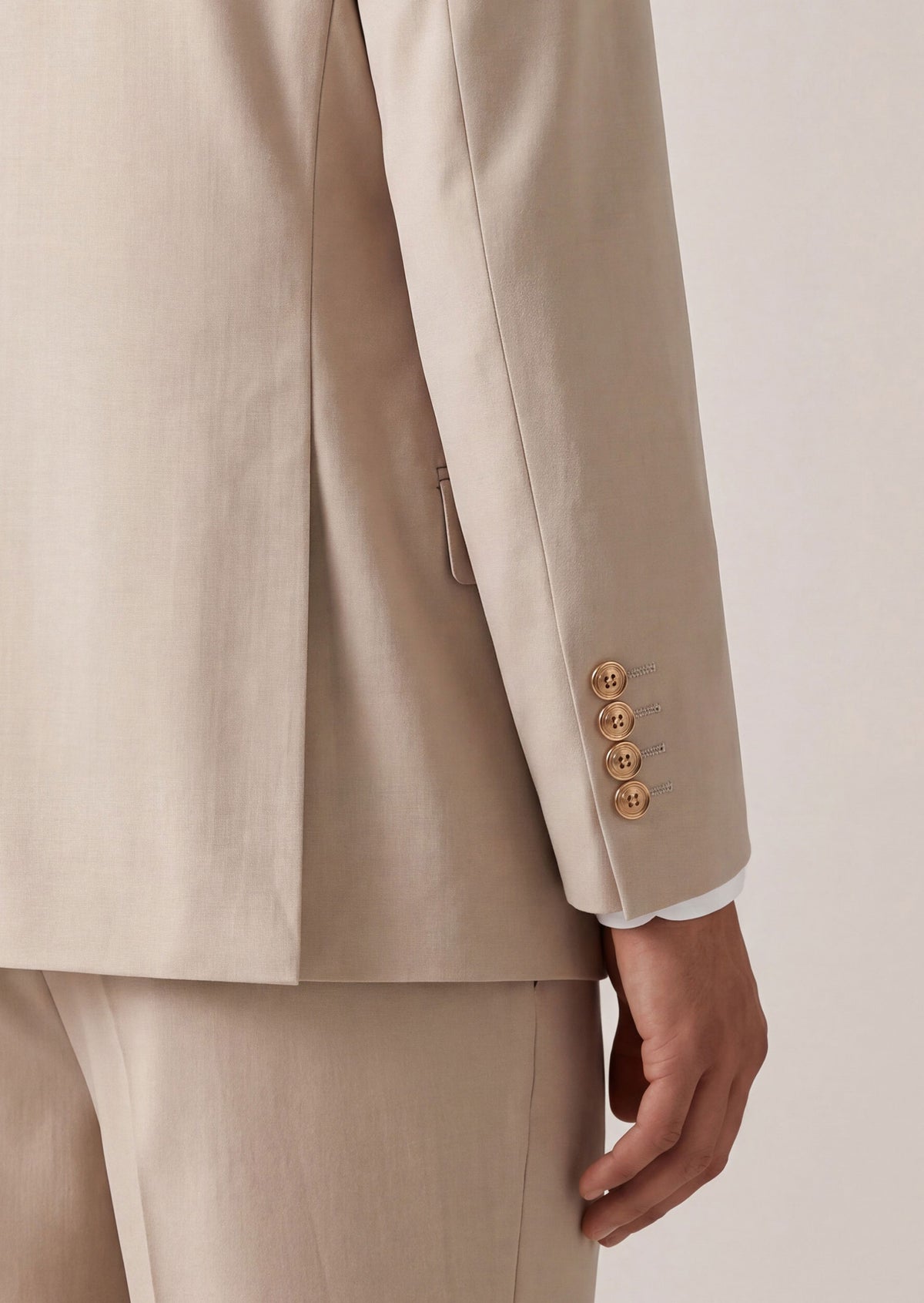 Beige Three-Piece Suit