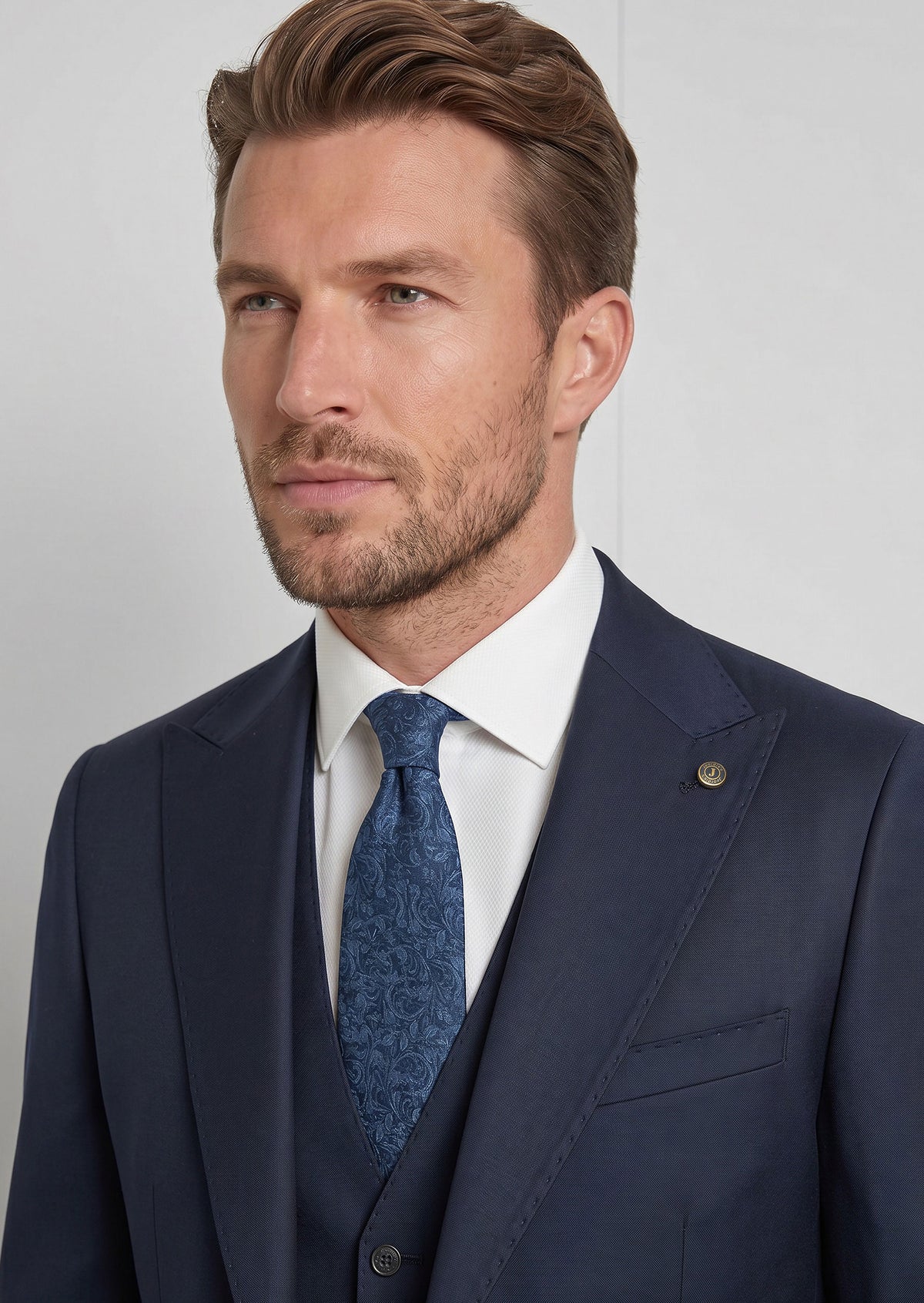 Light Navy Three-Piece Suit