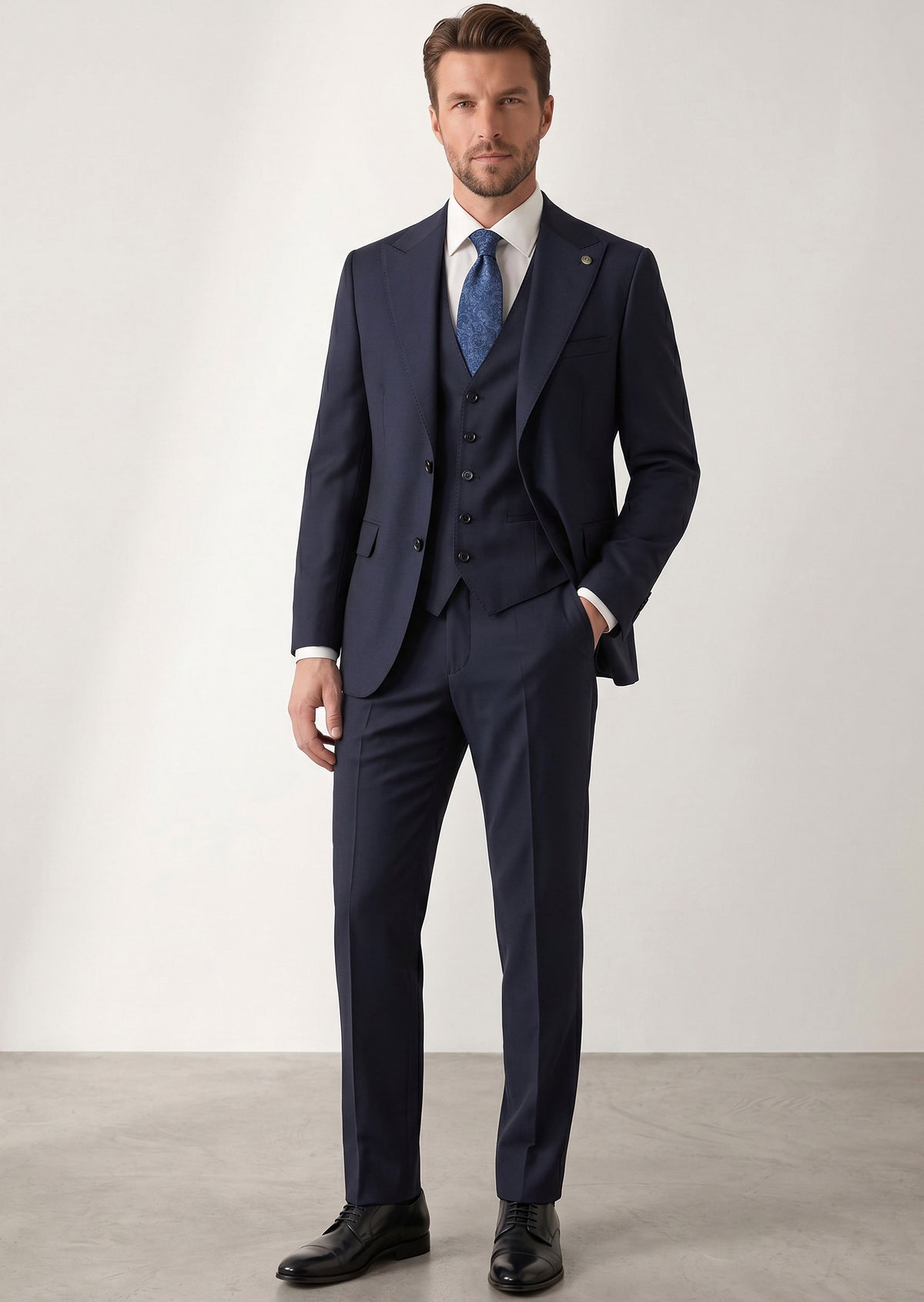 Light Navy Three-Piece Suit