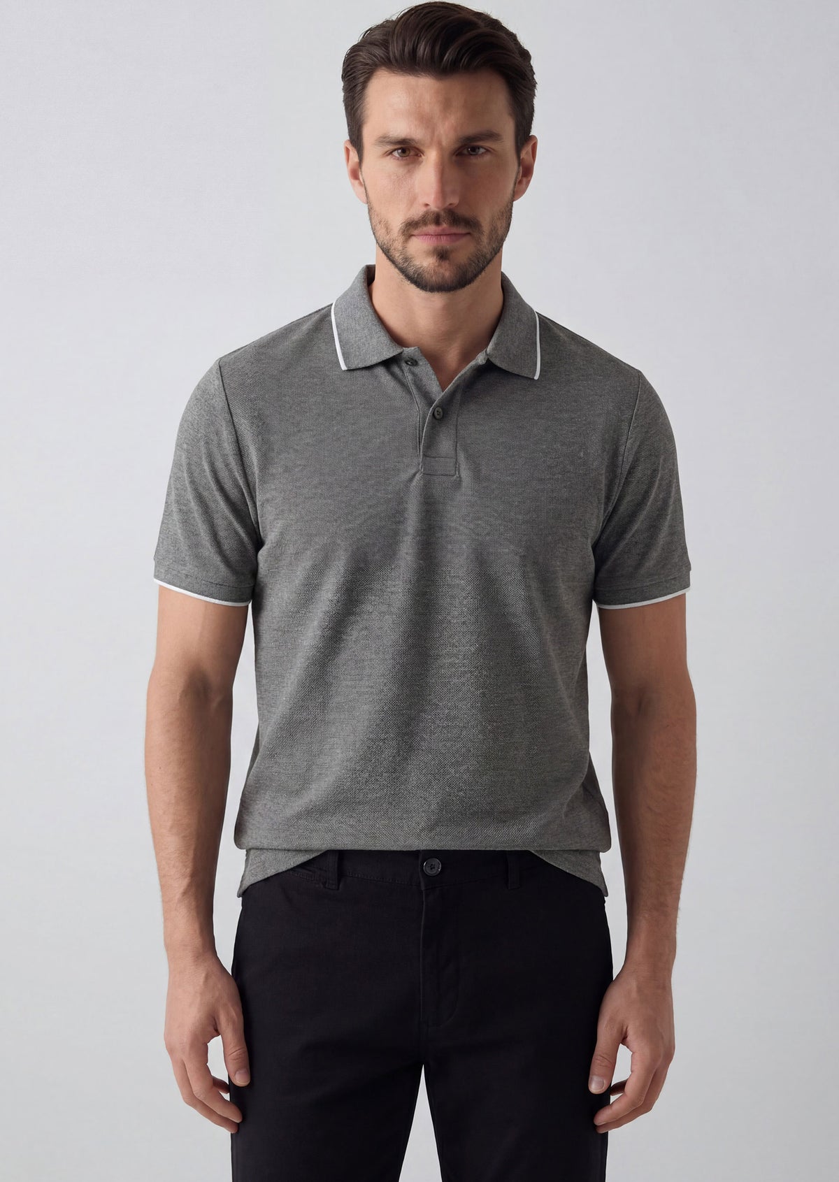 Anthracite Melange Polo T-Shirt