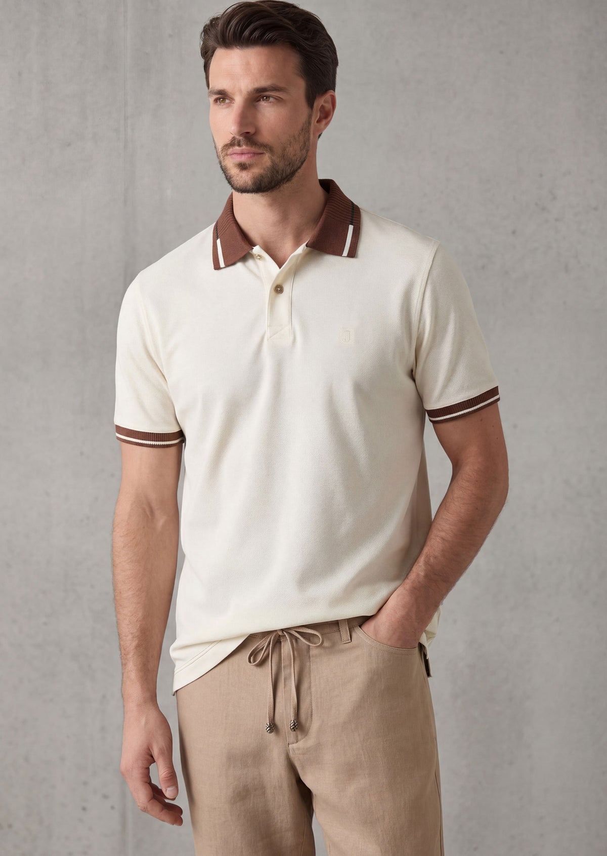 Cream Polo T-Shirt