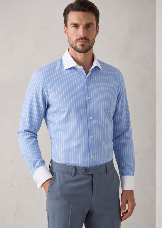 Blue - White Long Sleeve Shirt