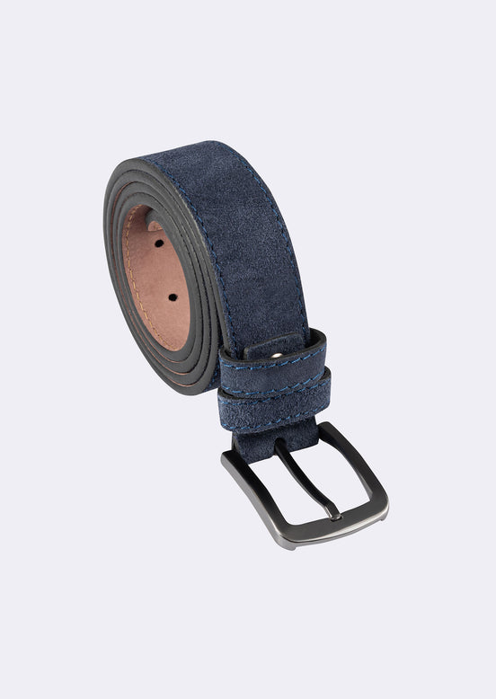 Navy Leather Belt