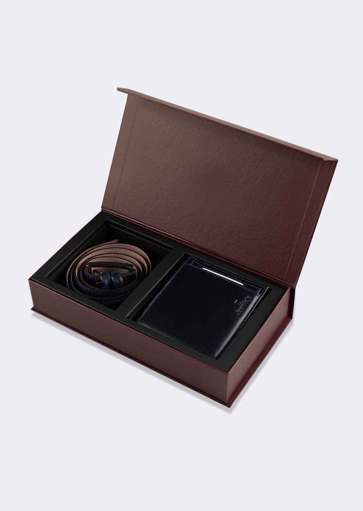 Navy Wallet & Belt Set