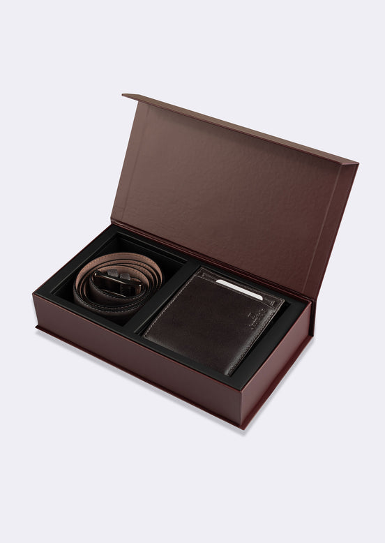 Grey Wallet & Belt Set