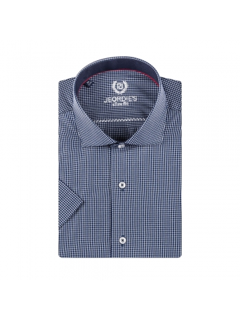 SLIM FIT PLAID CLASSIC COLLAR SHORT SLEEVE SHIRT