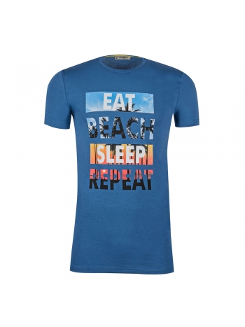 SLIM FIT MAJICA S OKRUGLIM IZREZOM I UZORKOM