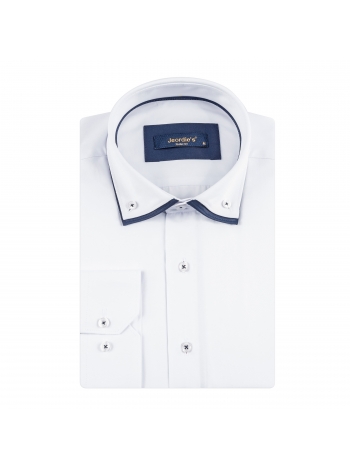 SLIM FIT DOUBLE COLLAR LONG SLEEVE SHIRT